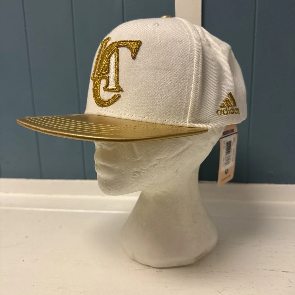 Adidas LA C NBA Los Angeles Clippers Snapback White Gold Hat Cap NEW *see/read